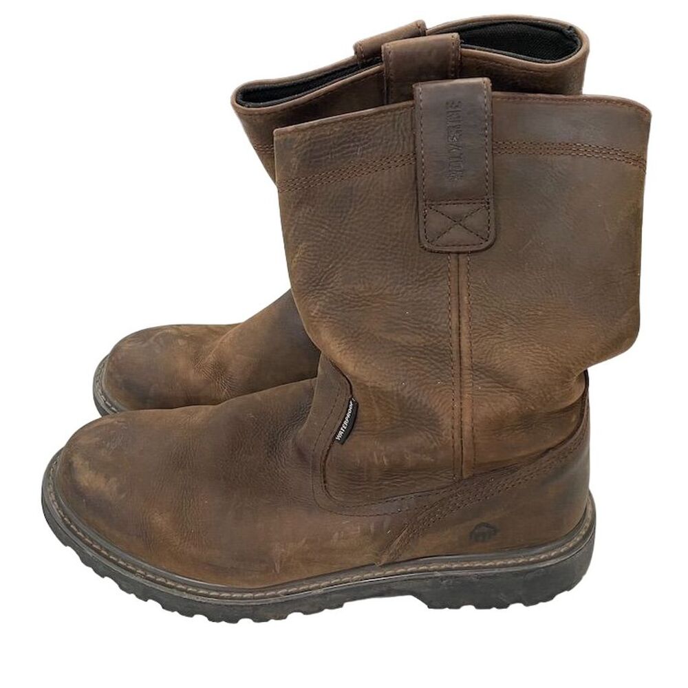 Wolverine Men's 11 Floorhand Steel-Toe Wellington Work Boot‎ Brown Waterproof